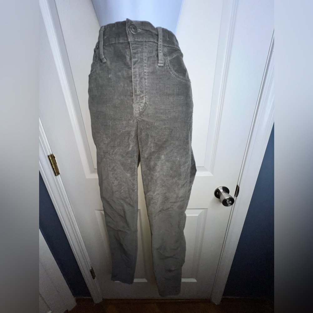 Madewell Women's 26 Tall Gray 10'' High Rise Skinny Corduroy Jeans Pants 26T - Picture 3 of 16